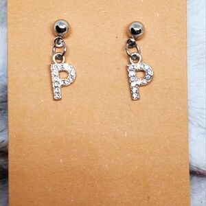 ‼️B2G1 P Initial Earrings, New
